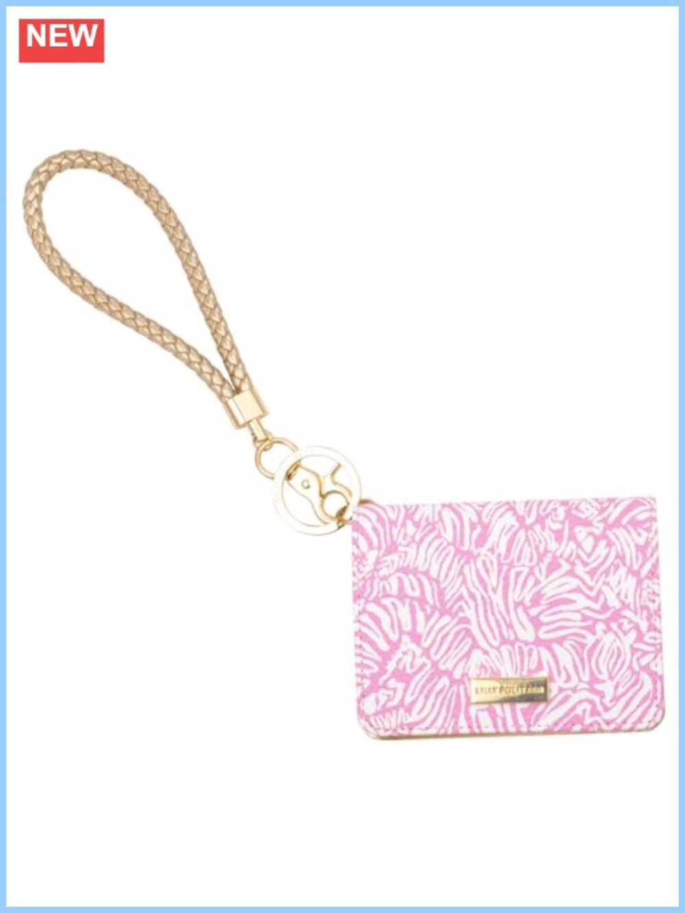 Lilly Pulitzer Snap Card Case Leatherette Wrist Strap ID Window